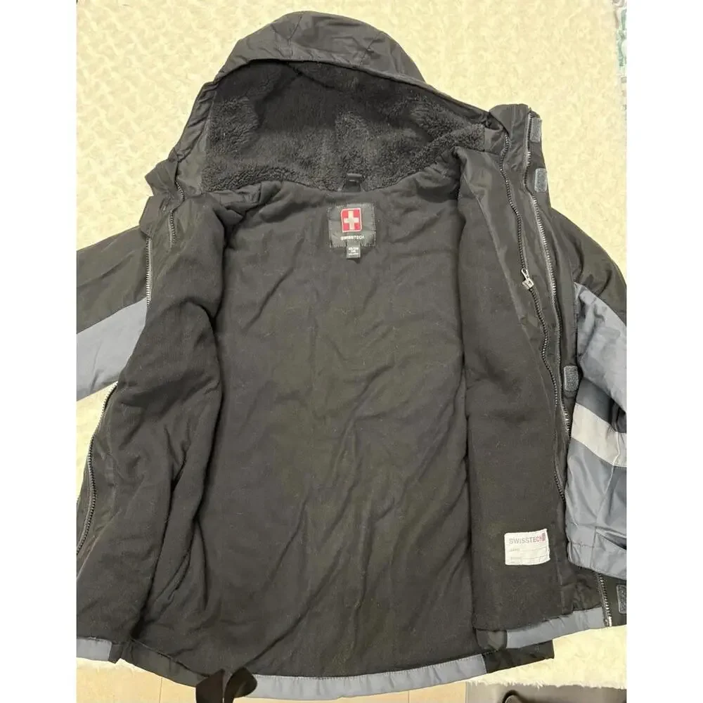 Swiss Tech‎ Black Gray Full Zip Hooded Jacket Coat Youth XXL  18